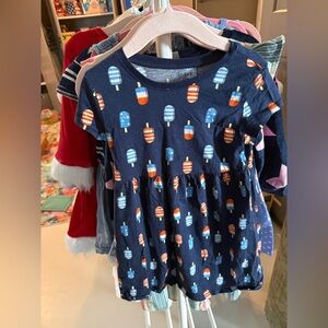 Old Navy Navy Dress with Red, White and Light Blue Popsicle Print